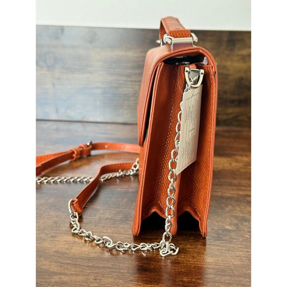 URBAN Expressions Kyla Mini Bag Vegan Leather Crossbody Purse Pumpkin Orange NWT - Picture 8 of 13